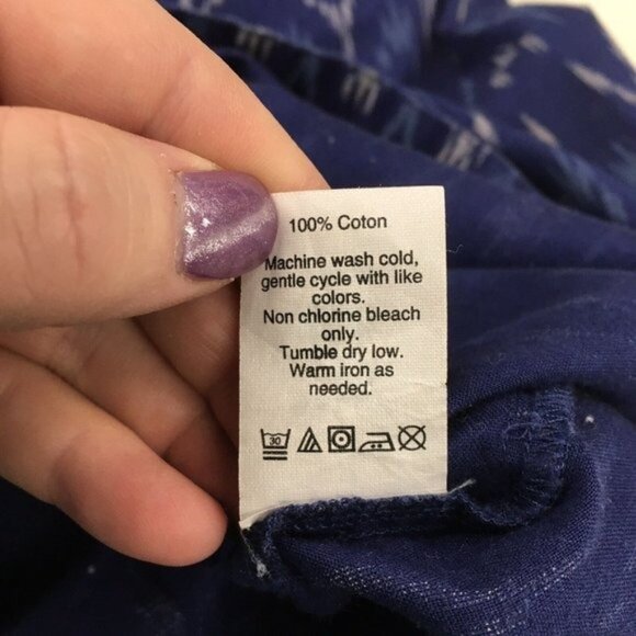 J Crew V Neck Blouse Top Blue Ikat Women Small - Picture 9 of 10